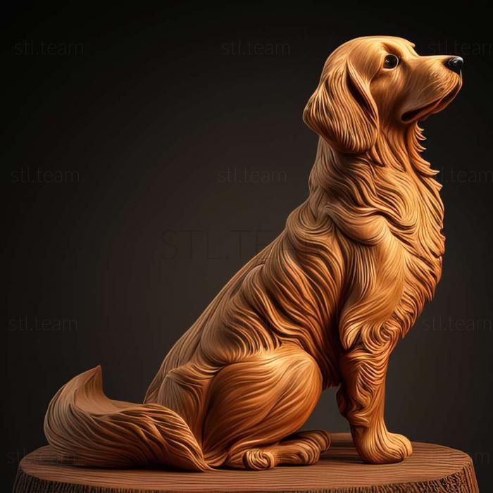 3D model Straight  haired Retriever dog (STL)